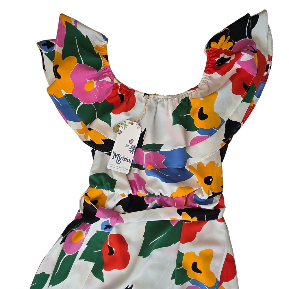Show Me Your Mumu NWT Rosie Dress in Becky Blooms Floral Ruffle Midi Size Large - Picture 5 of 11